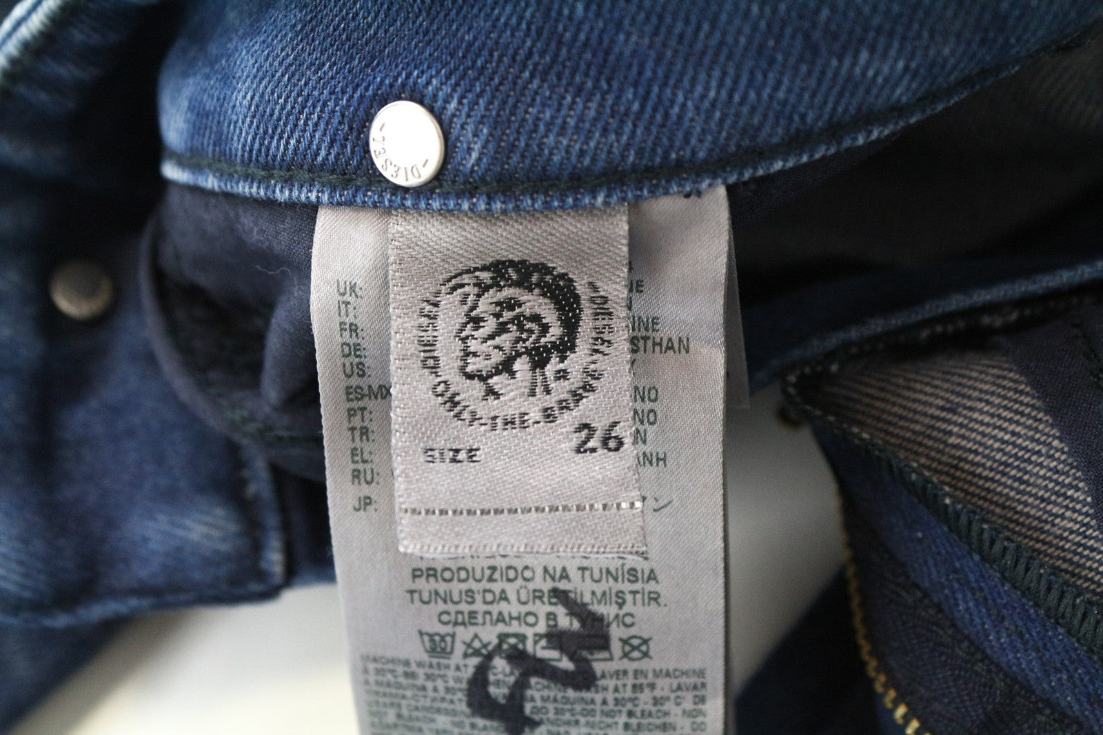 DIESEL D-Rifty 0870I Women Jeans W26/L32 Blue Stretch Slim Fit Low Waist Zipped