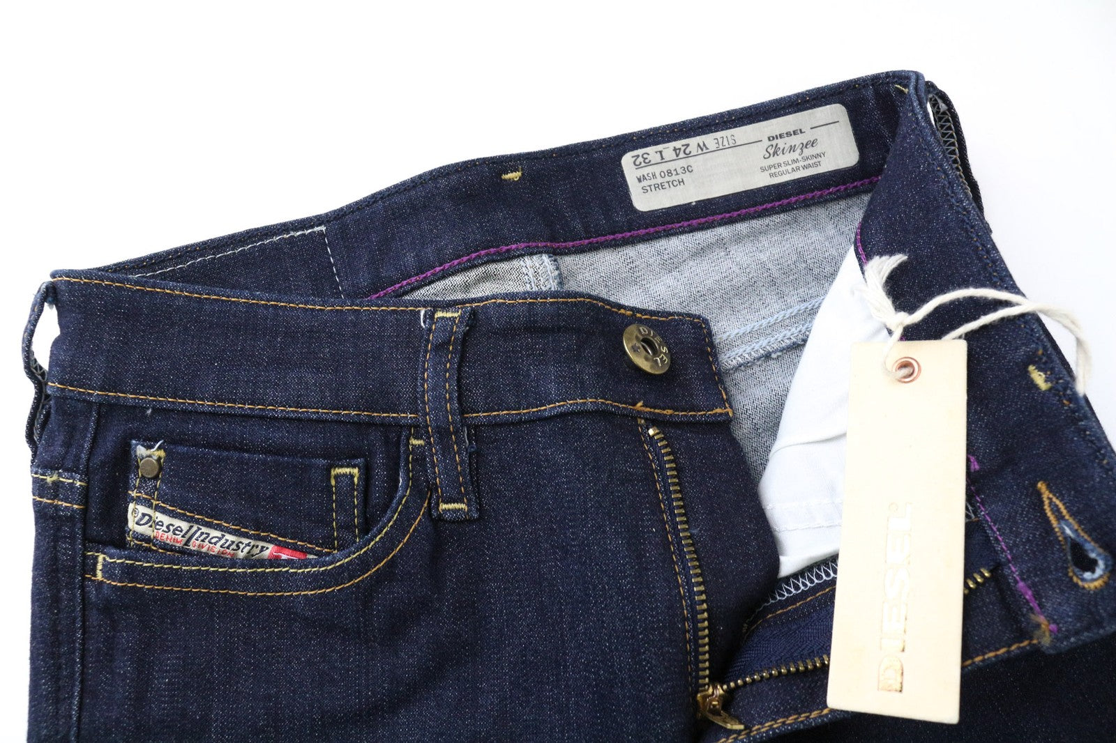 DIESEL Skinzee 0813C Women Jeans W24/L32 Blue Stretch Super Slim Skinny Girls