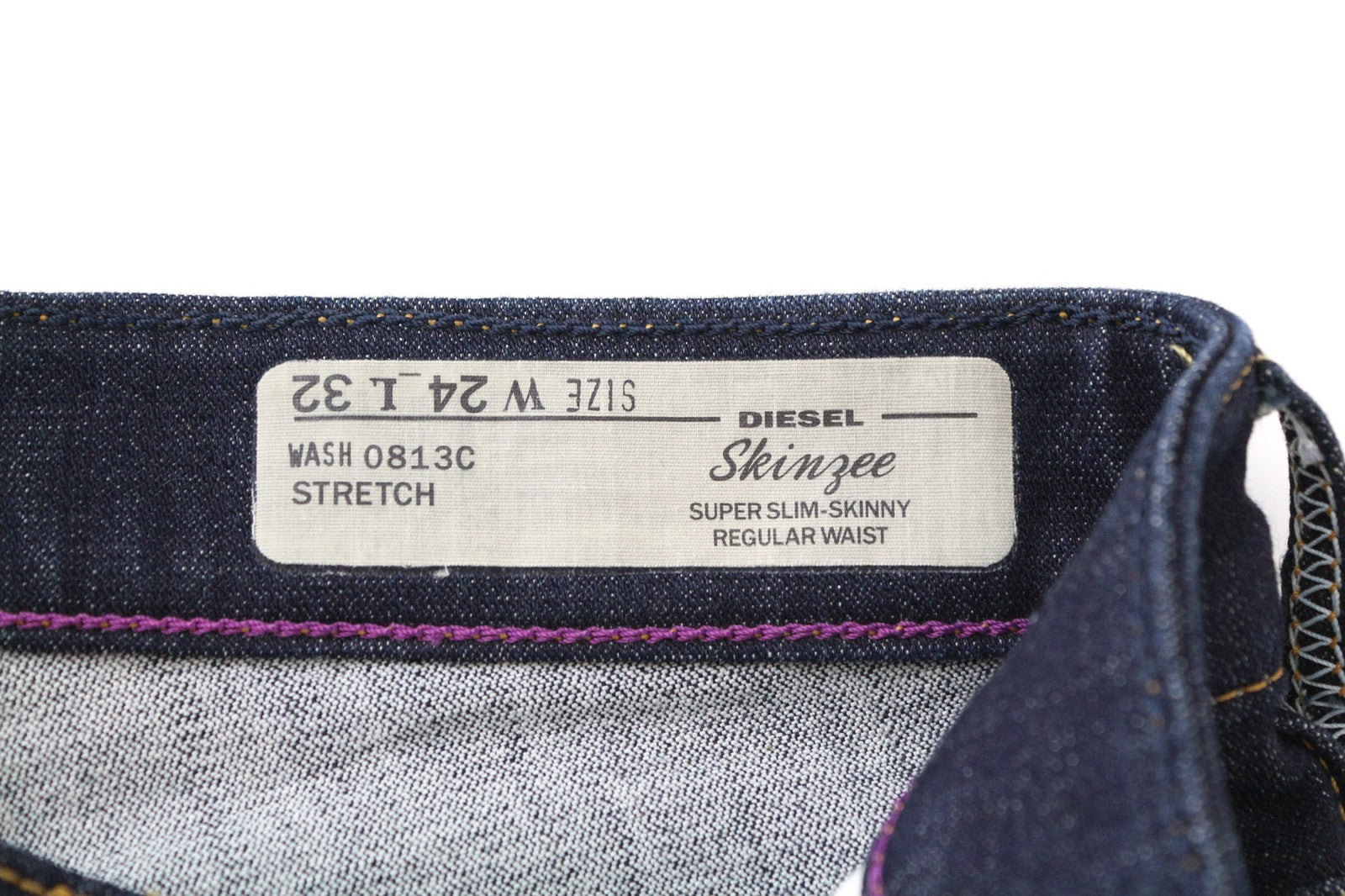 DIESEL Skinzee 0813C Women Jeans W24/L32 Blue Stretch Super Slim Skinny Girls