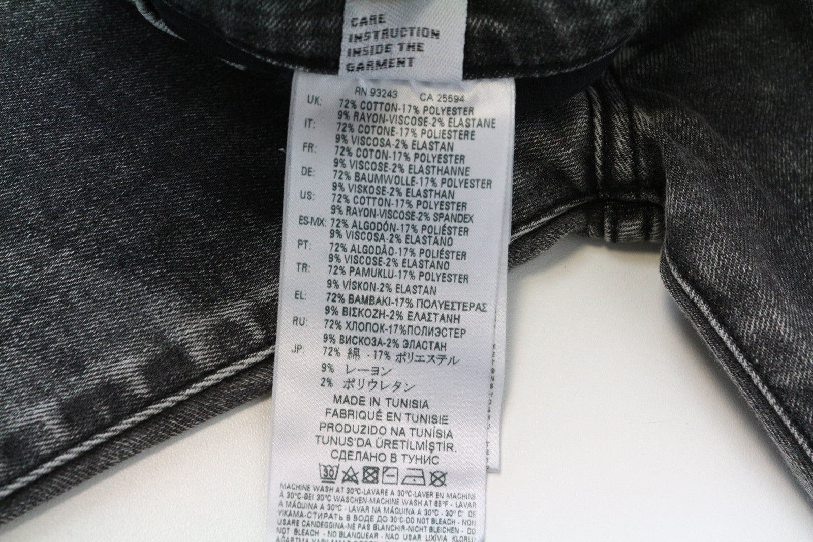 DIESEL D-Amny 069FJ Men Jeans W26/L32 Mid Grey Stretch Skinny Fit Boys Zip-Fly