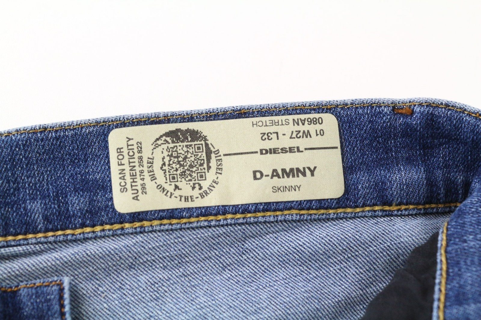 DIESEL D-Amny 086AN Men Jeans W27/L32 Mid Blue Stretch Skinny Boys Distressed