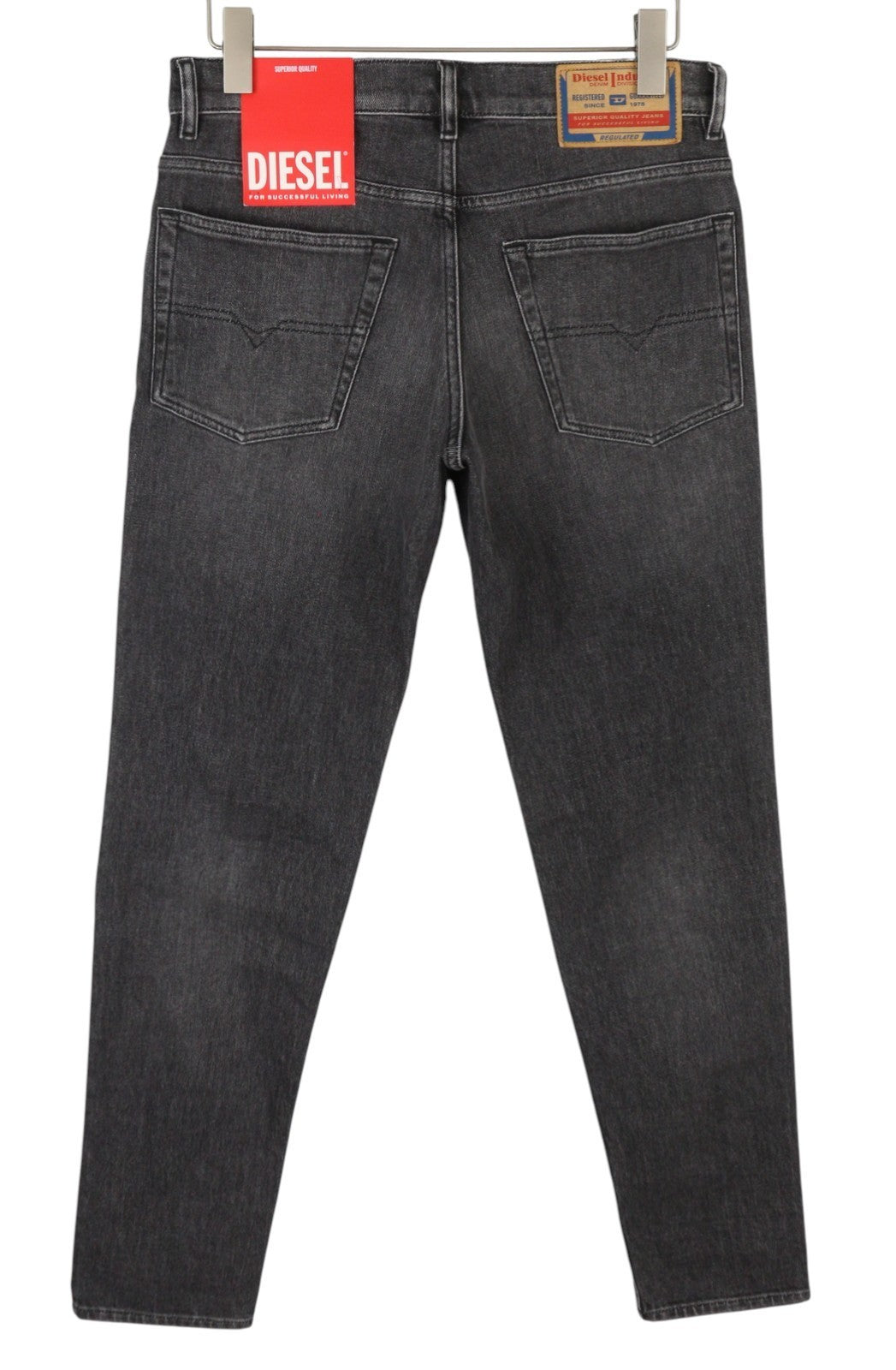 DIESEL 2023 D-Finitive 09F84 Men Jeans W30/L34 Grey Washed Tapered Fit