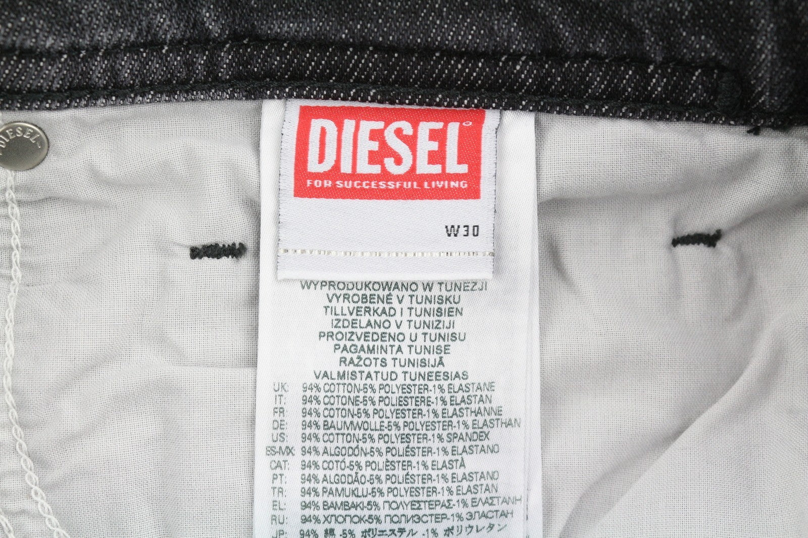 DIESEL 2023 D-Finitive 09F84 Men Jeans W30/L34 Grey Washed Tapered Fit