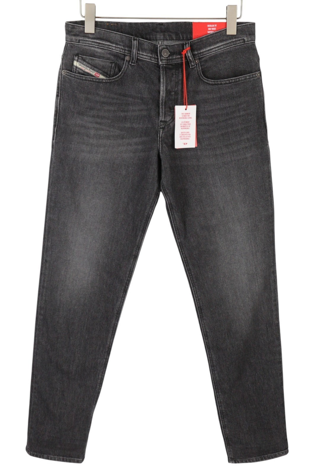 DIESEL 2023 D-Finitive 09F84 Men Jeans W30/L32 Grey Aged Fade Tapered