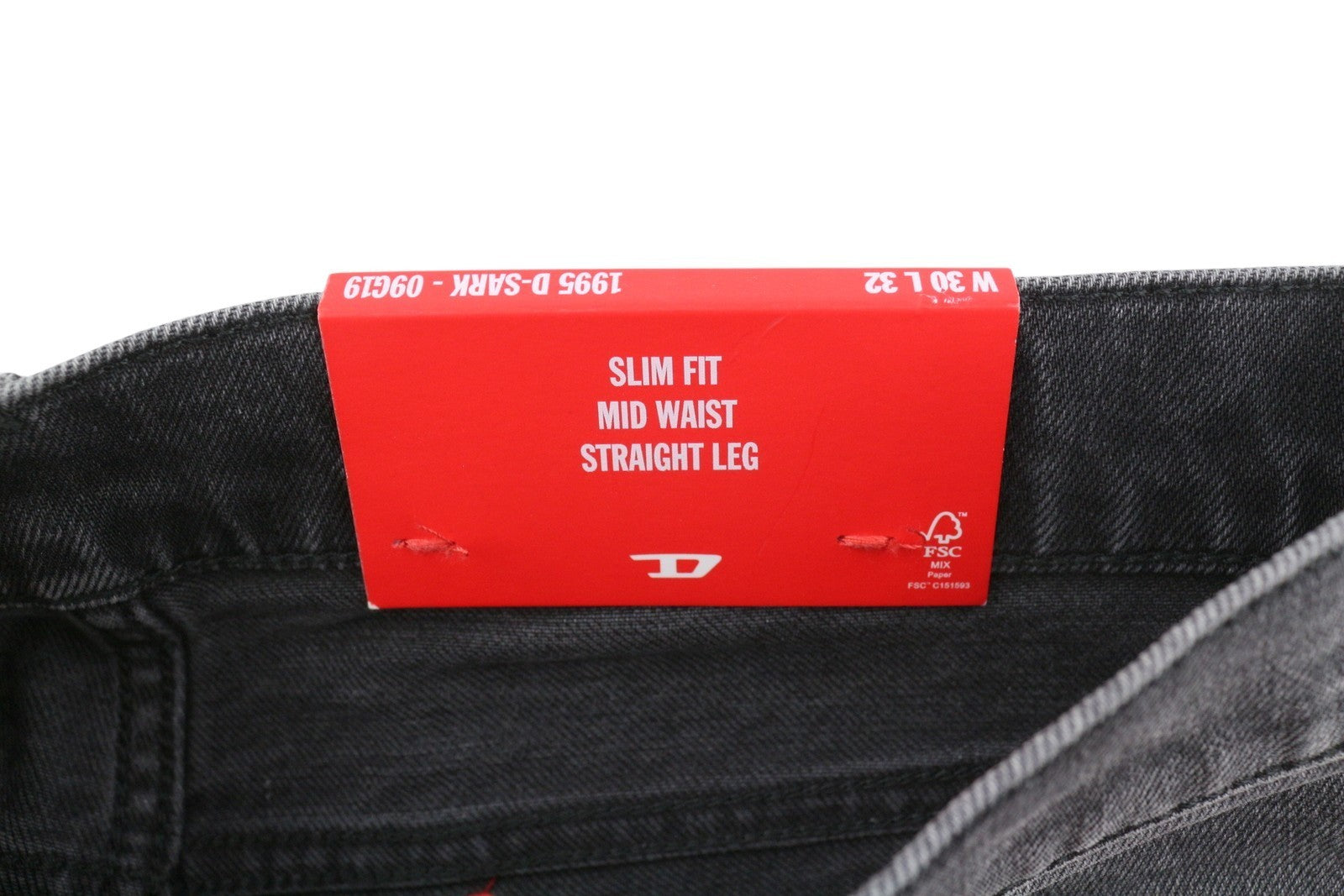 DIESEL 1995 D-Sark 09G19 Men Jeans W30/L32 Grey Ripped Slim Straight