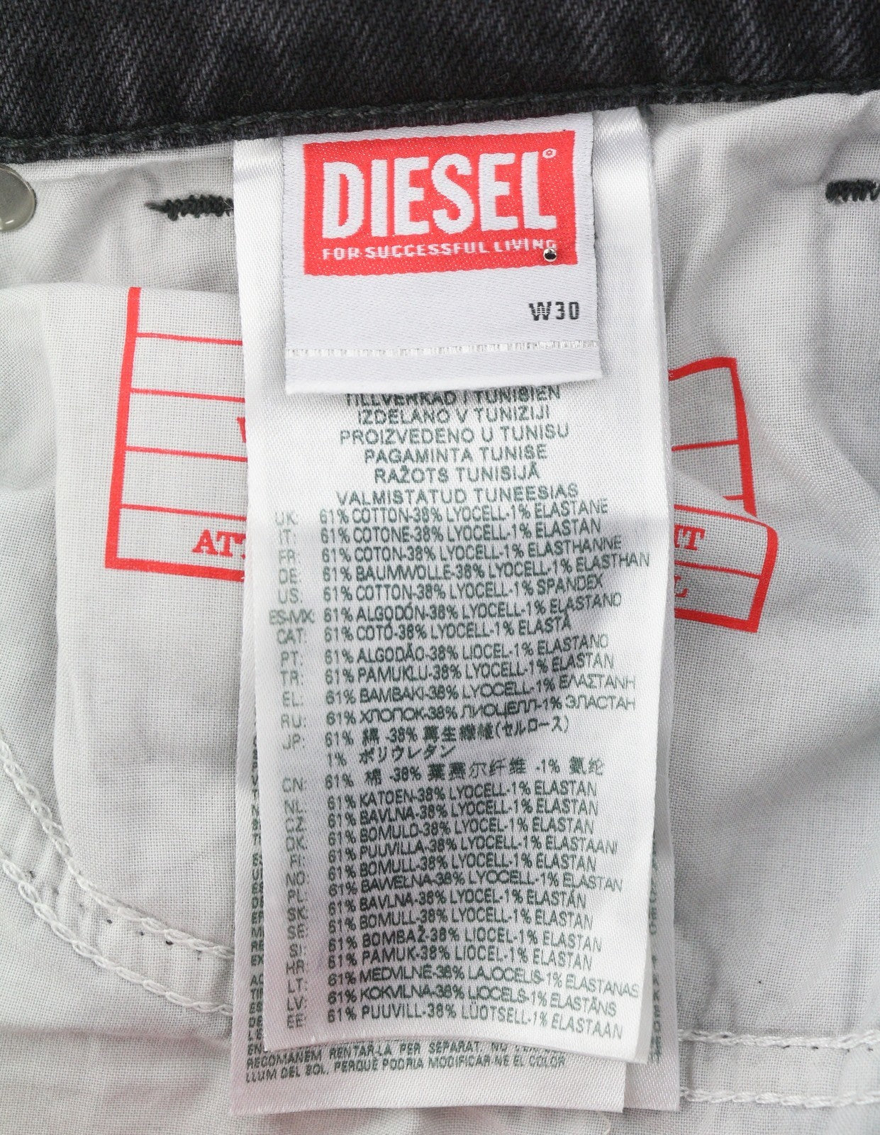 DIESEL 1995 D-Sark 09G19 Men Jeans W30/L32 Grey Ripped Slim Straight