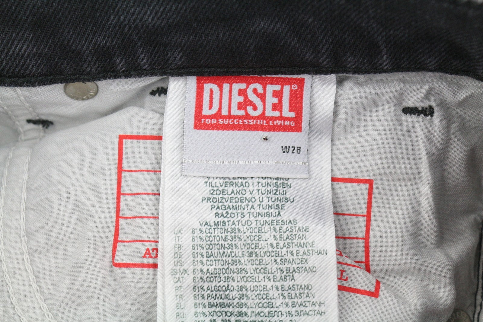 DIESEL 1995 D-Sark 09G19 Men Jeans W28/L32 Grey Distressed Slim Straight