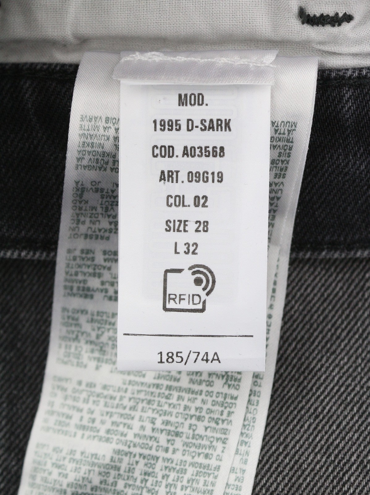 DIESEL 1995 D-Sark 09G19 Men Jeans W28/L32 Grey Distressed Slim Straight