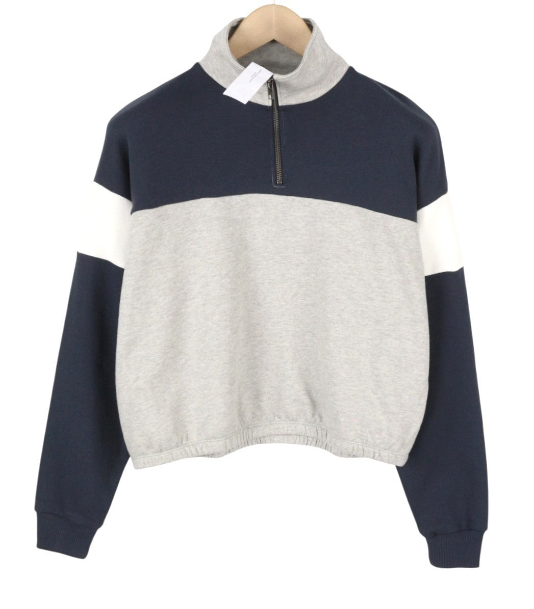 AMERICAN EAGLE OUTFITTERS Women Sweatshirt XS Melange Half Zip Oversized Top