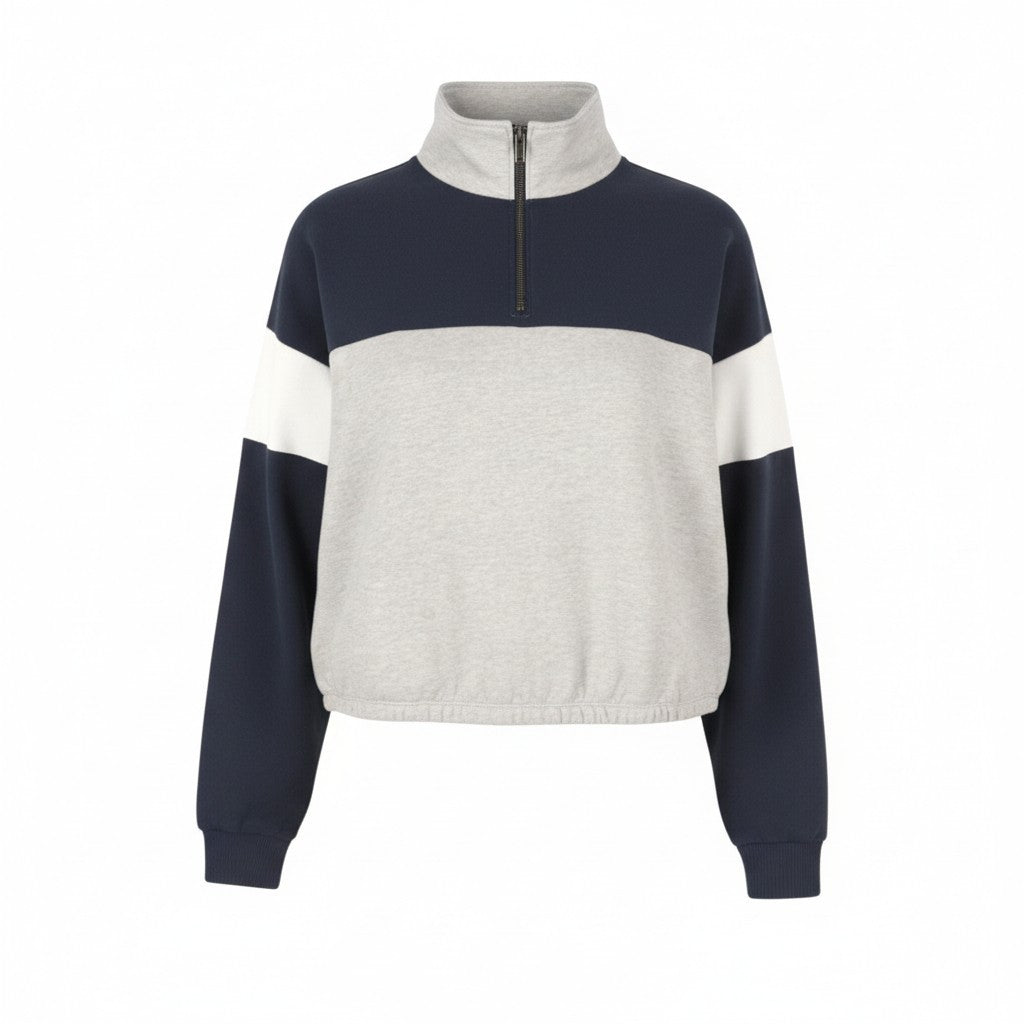 AMERICAN EAGLE OUTFITTERS Women Sweatshirt M Melange Half Zip Oversized Top