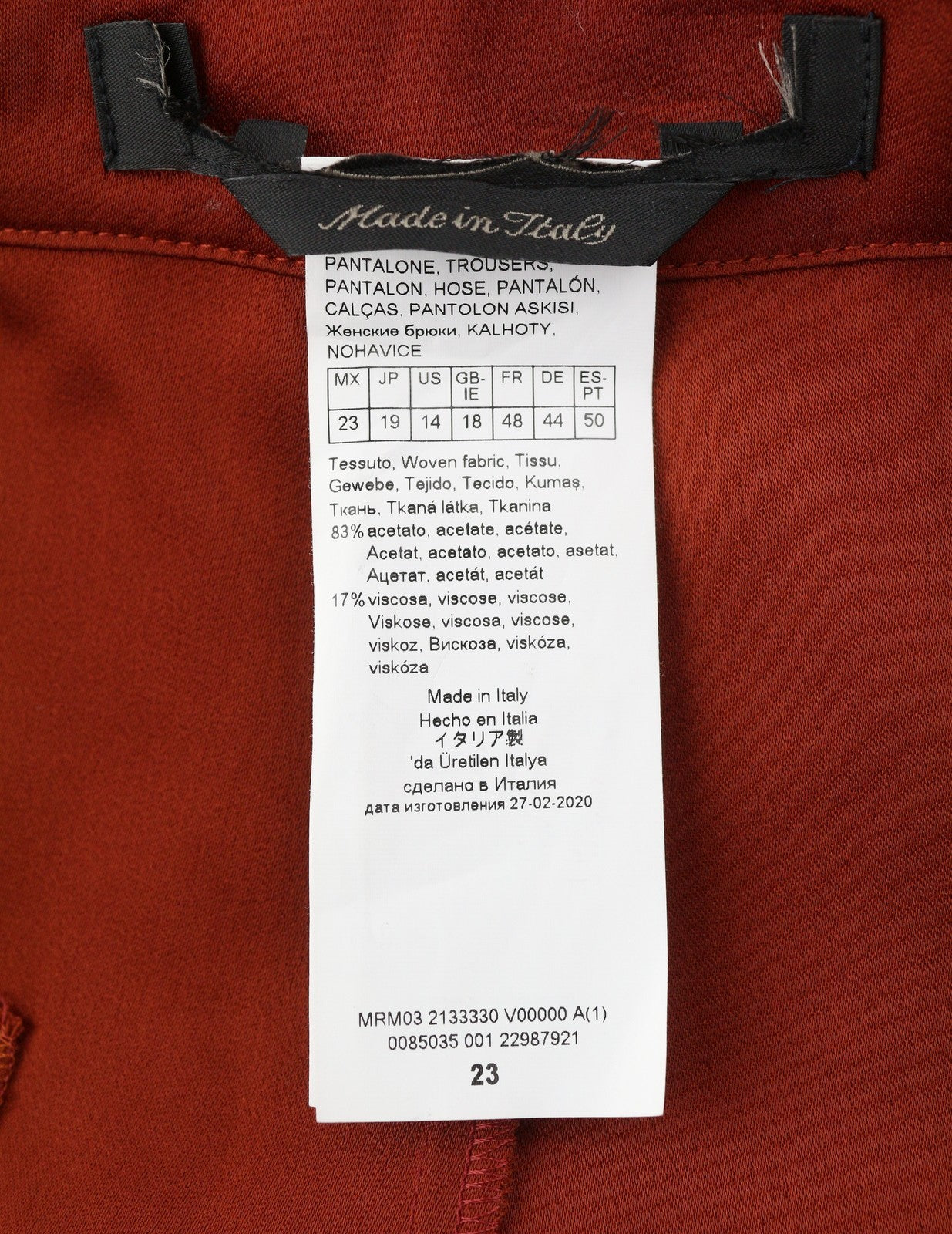 Red Acetate Trousers