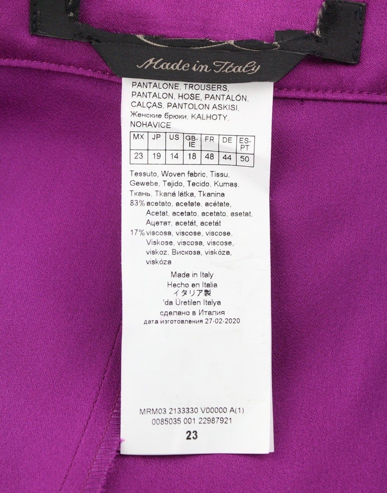 Purple Acetate Trousers