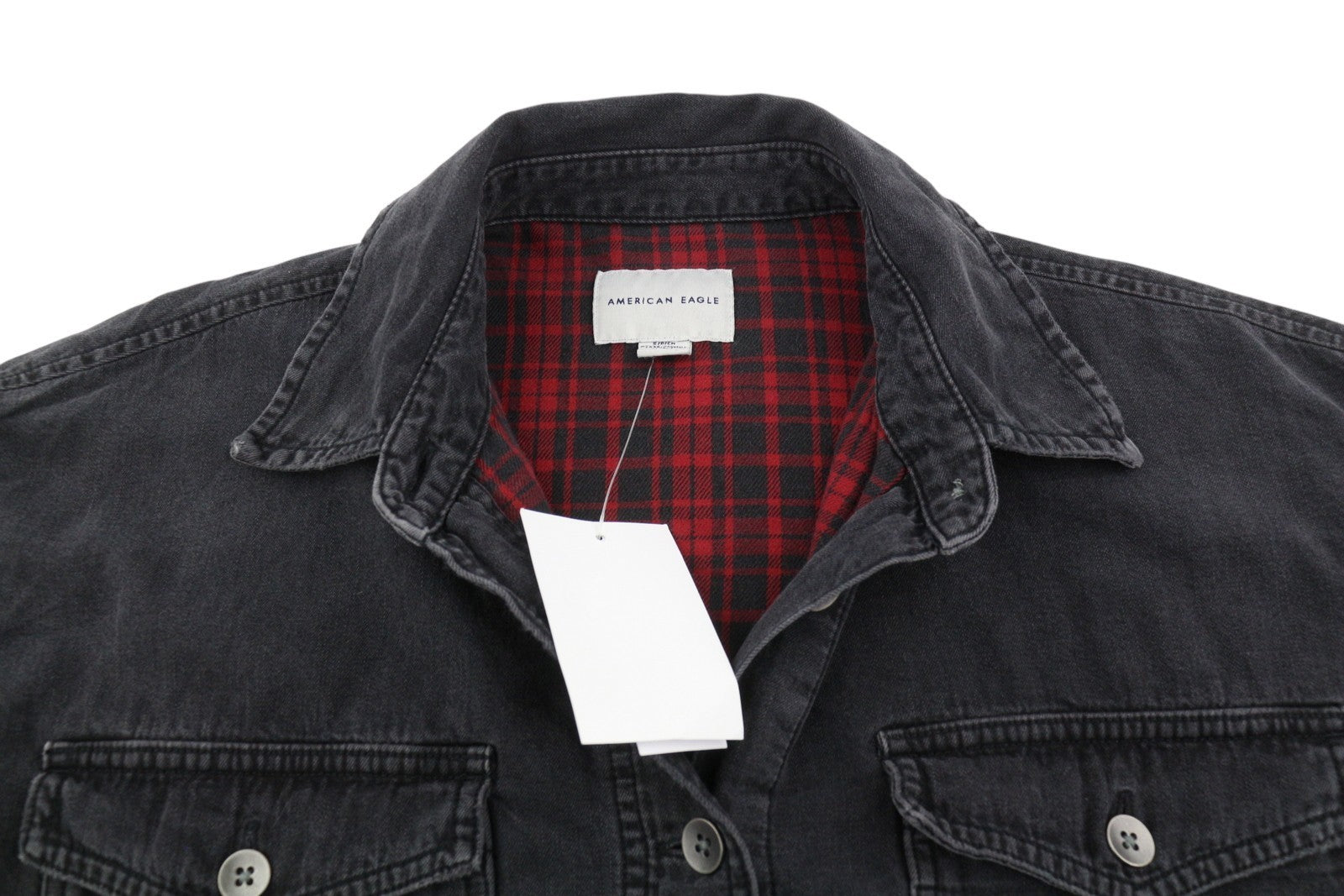 AMERICAN EAGLE OUTFITTERS Women Jacket S Black Denim Crop Oversize Distress