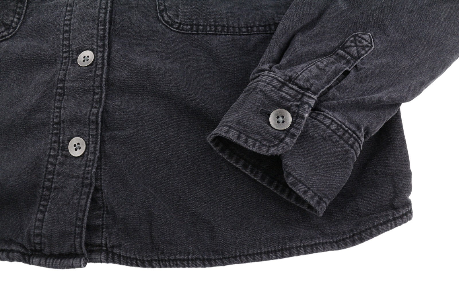 AMERICAN EAGLE OUTFITTERS Women Jacket S Black Denim Crop Oversize Distress