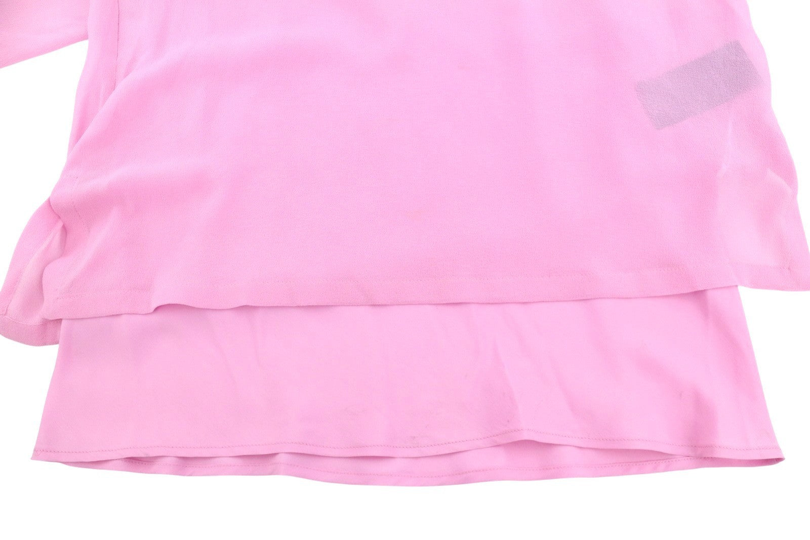MAX MARA Women Blouse EU34 XS Pink Silk Rhinestone Trim Long Sleeve 2in1