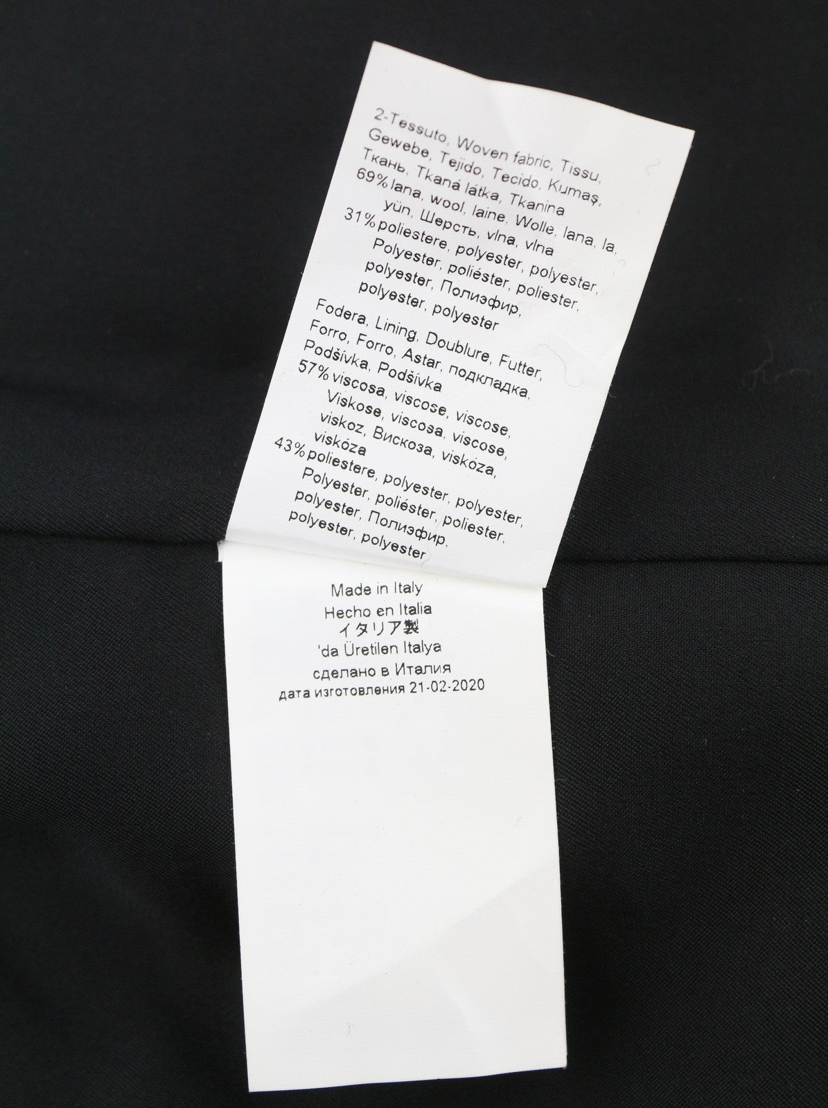 MARINA RINALDI Women Dress EU46 Black Wool Mix V-Neck 3/4 Sleeve Knee Length
