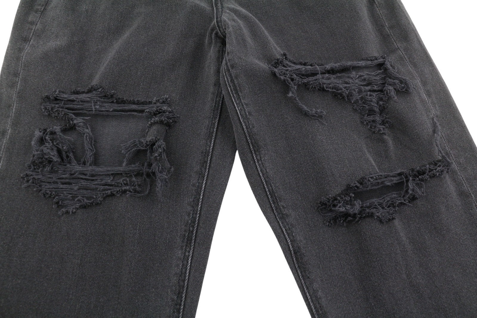 AMERICAN EAGLE OUTFITTERS Mom Black Blaze Women Jeans W27 Black Ripped Denim