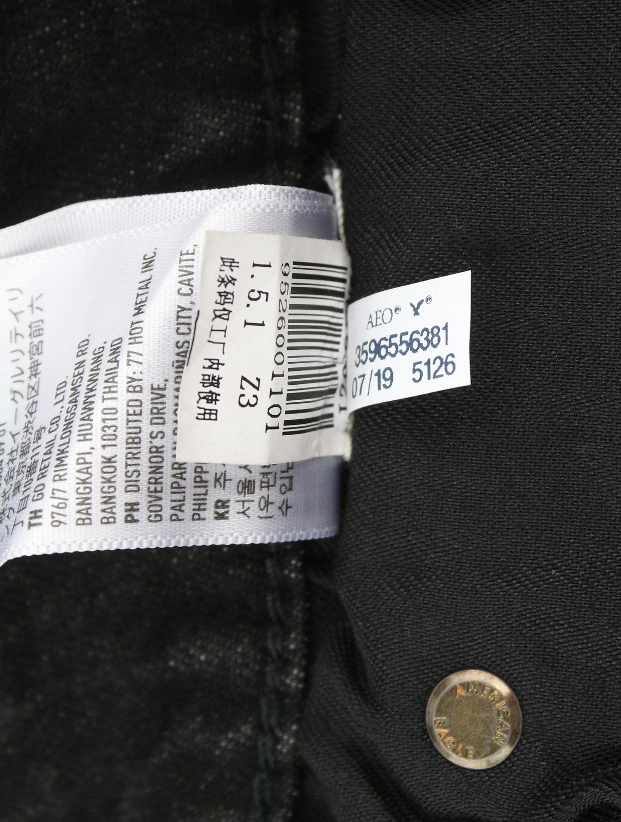 AMERICAN EAGLE OUTFITTERS Skinny Black Wash Men Jeans W30/L32 Logo Print