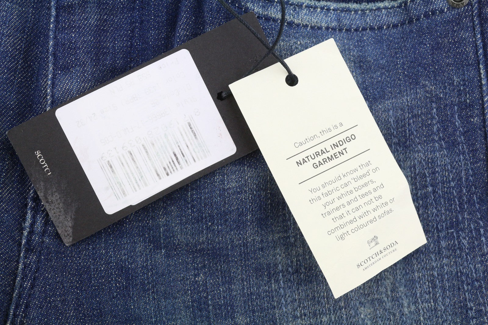 SCOTCH & SODA Supreme Women Jeans W24/L32 Blue Whiskers Faded Slim Straight Fit