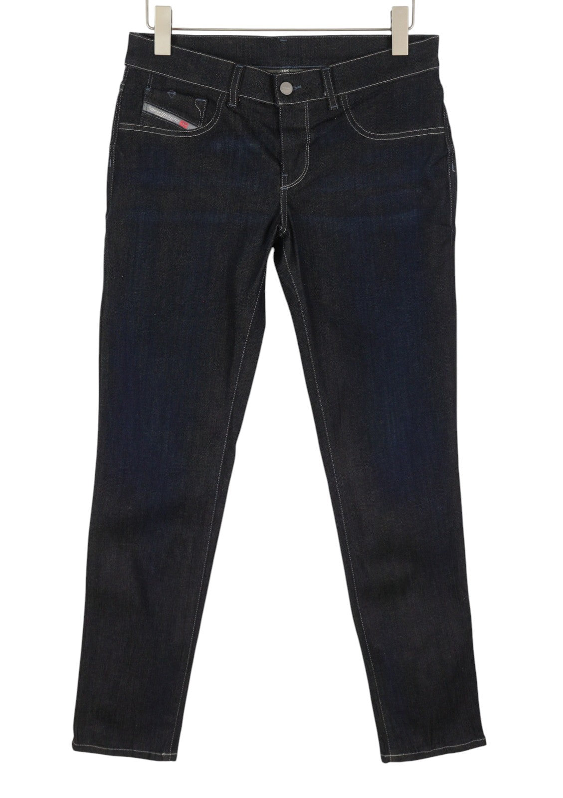 DIESEL Livier-s 084QI Women Jeans W29 Dark Blue Whiskers Low Waist Slim