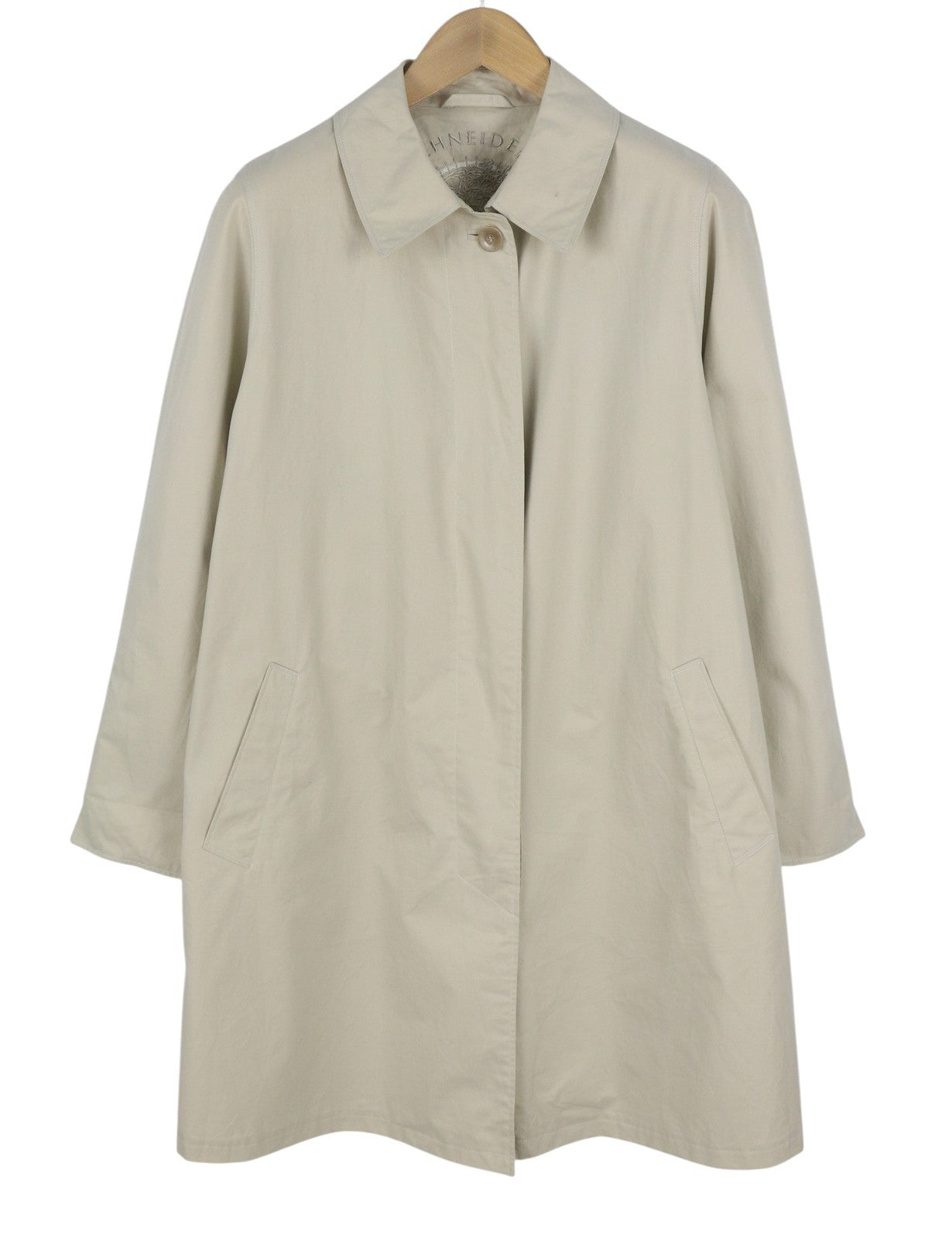 SCHNEIDERS SALZBURG Women Jacket EU42 Tan Button Up Spread Mid Length Overcoat