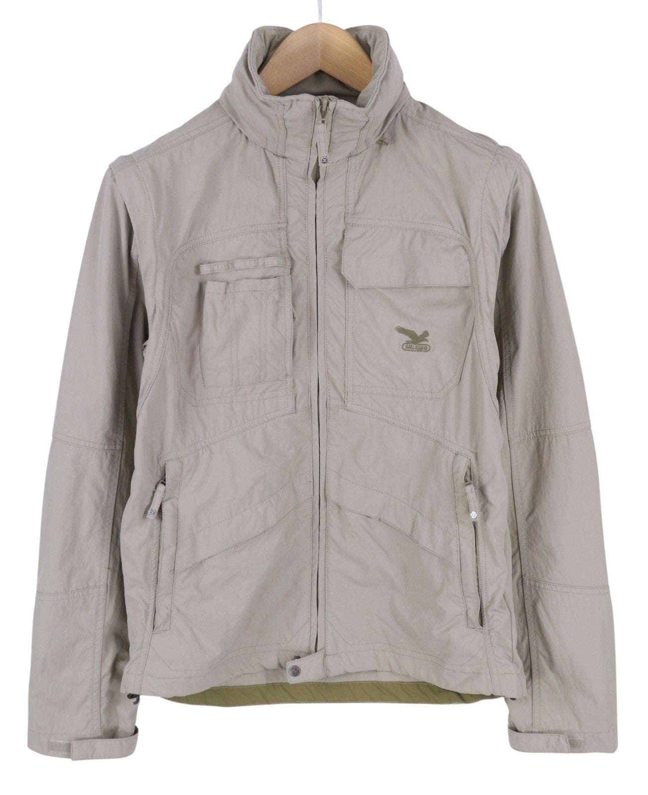 SALEWA Quartz Men Jacket EU46 S Hidden Hood Removable Sleeves Lightweight