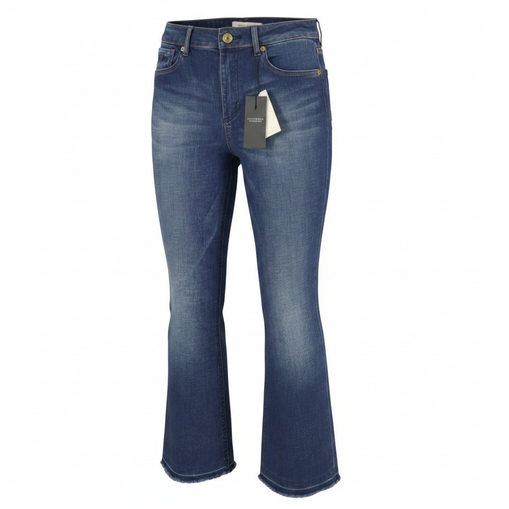 SCOTCH & SODA Women Jeans W31/L34 Blue Whiskers Faded Cropped Flared Fit