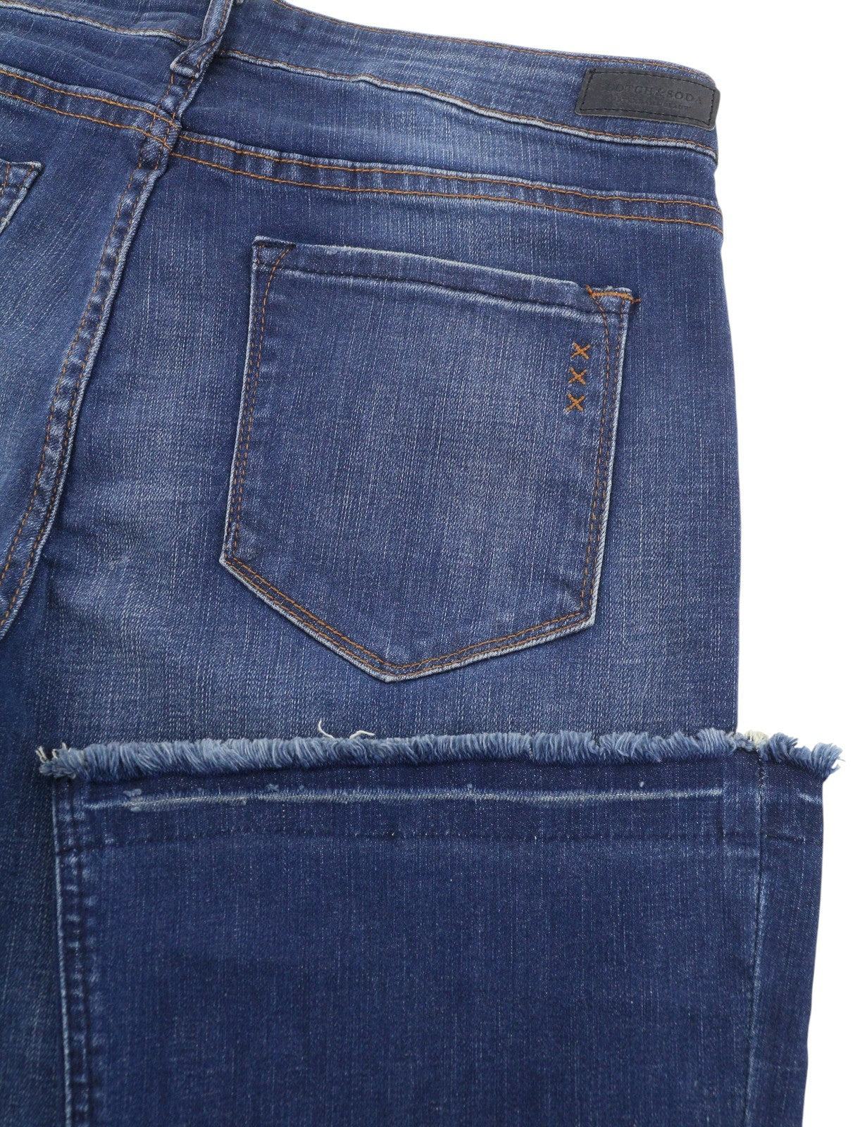 SCOTCH & SODA Women Jeans W31/L34 Blue Whiskers Faded Cropped Flared Fit