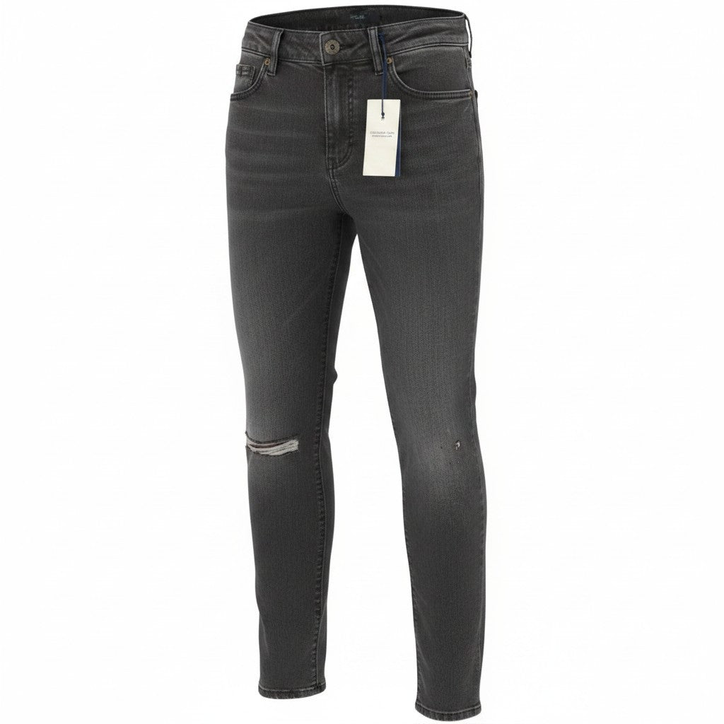SCOTCH & SODA Supreme Women Jeans W24/L32 Grey Faded Distress Slim Straight Leg
