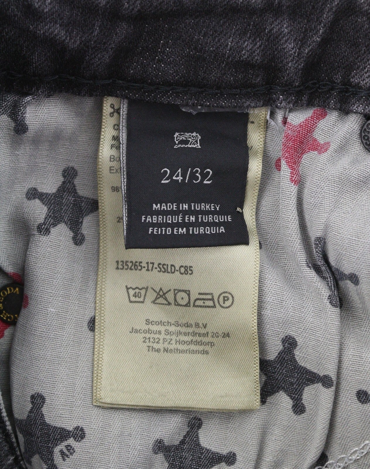 SCOTCH & SODA Supreme Women Jeans W24/L32 Grey Faded Distress Slim Straight Leg