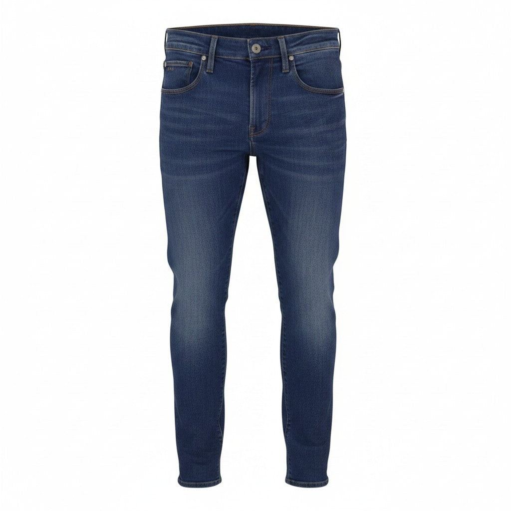 G-STAR 3301 Skinny Men Jeans W32/L34 Blue Whiskers Faded Stretch Denim