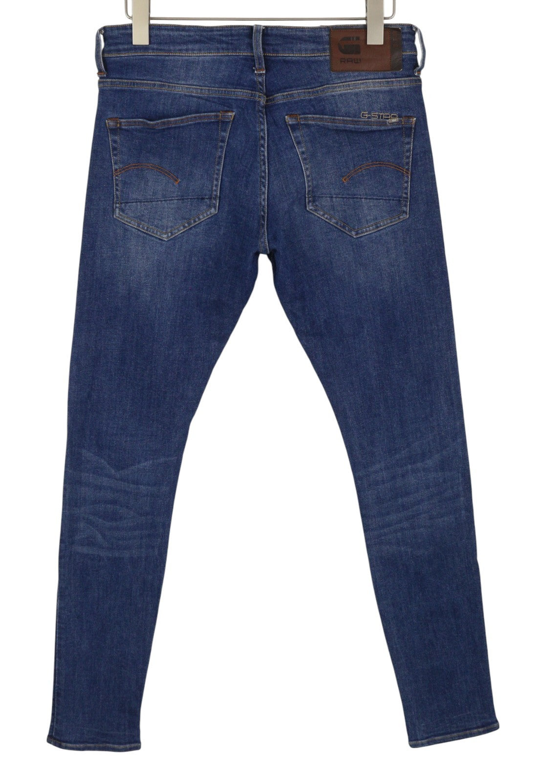 G-STAR 3301 Skinny Men Jeans W32/L34 Blue Whiskers Faded Stretch Denim