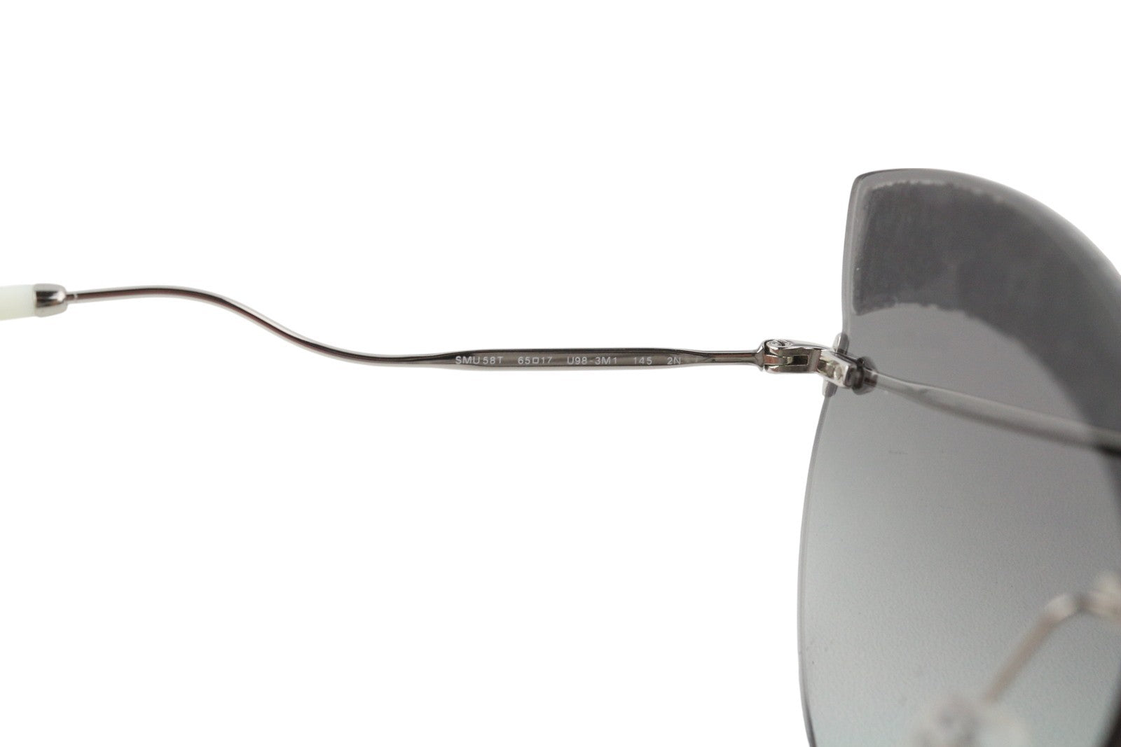 MIU MIU SMU58T Women Sunglasses OS Glitter Cat Eye Tinted Silver Tone Frame