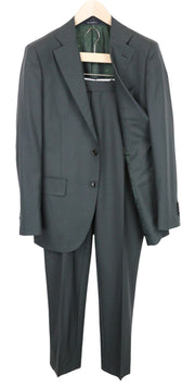 SUITSUPPLY La Spalla Men Suit UK40R Single-Breasted Green Pure Wool 2 Piece