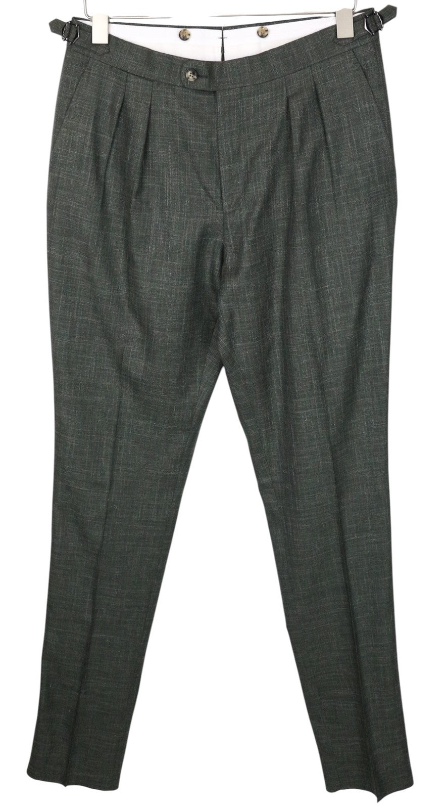 SUITSUPPLY La Spalla Men Suit UK38L Single-Breast Green Wool Silk Linen 2 Piece