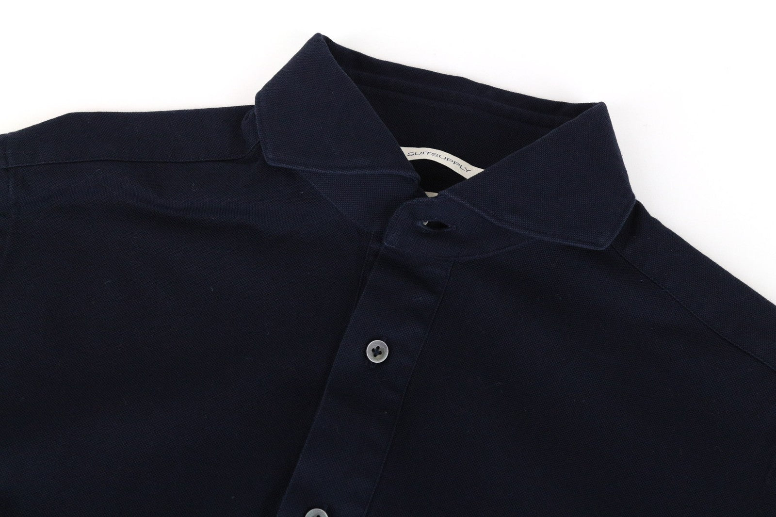 SUITSUPPLY Men T-Shirt 37/38/14 1/2/15 Extra Slim Pure Cotton Navy Blue Polo