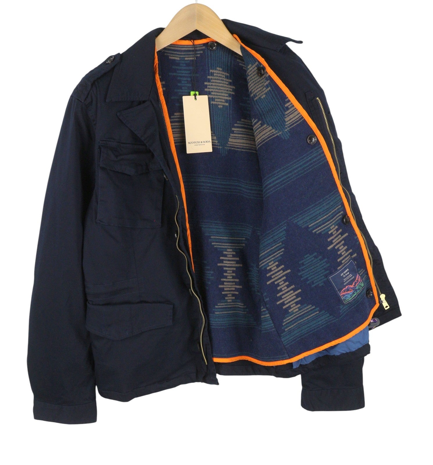 SCOTCH & SODA Men Jacket M Dark Blue Removable Lining Patch Pockets