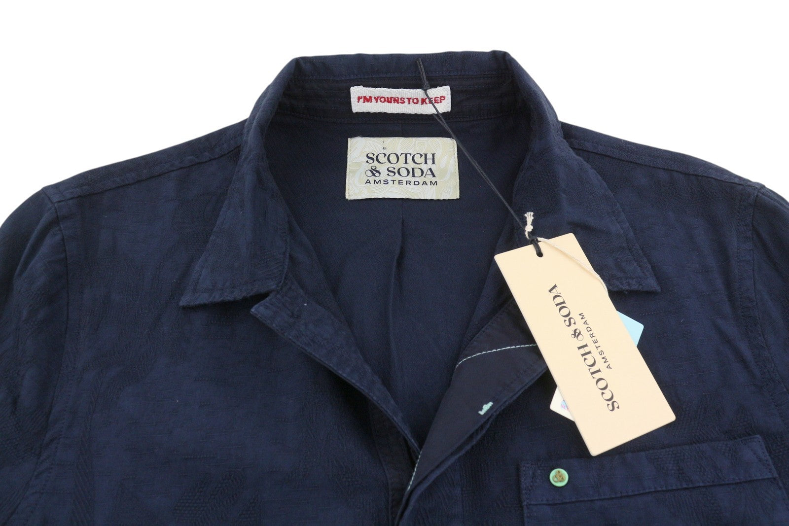SCOTCH & SODA Men Jacket M Blue Embroidered Floral Print Button Up Lightweight