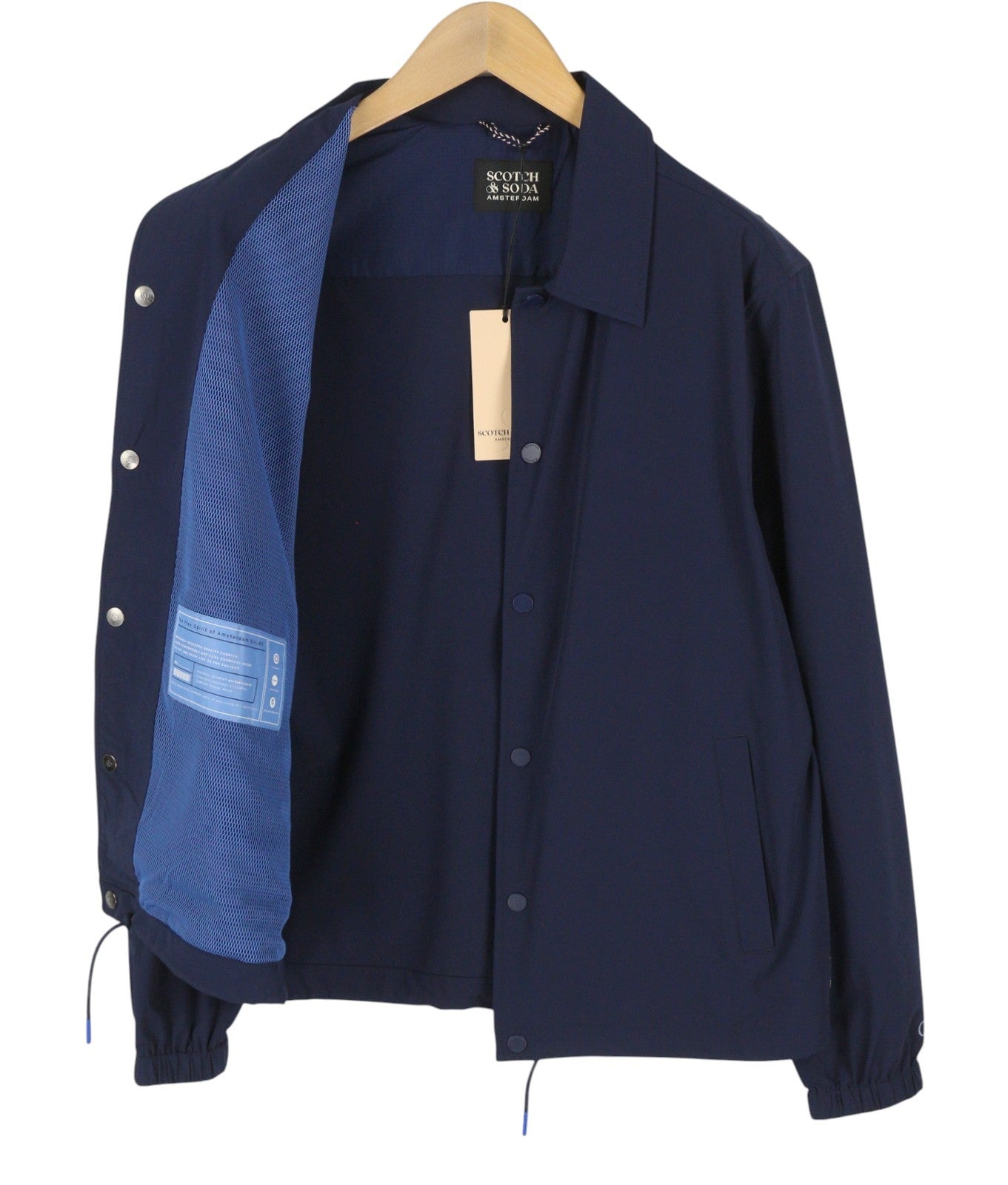 SCOTCH & SODA Men Jacket M Dark Blue Snap Buttons Spread Lightweight