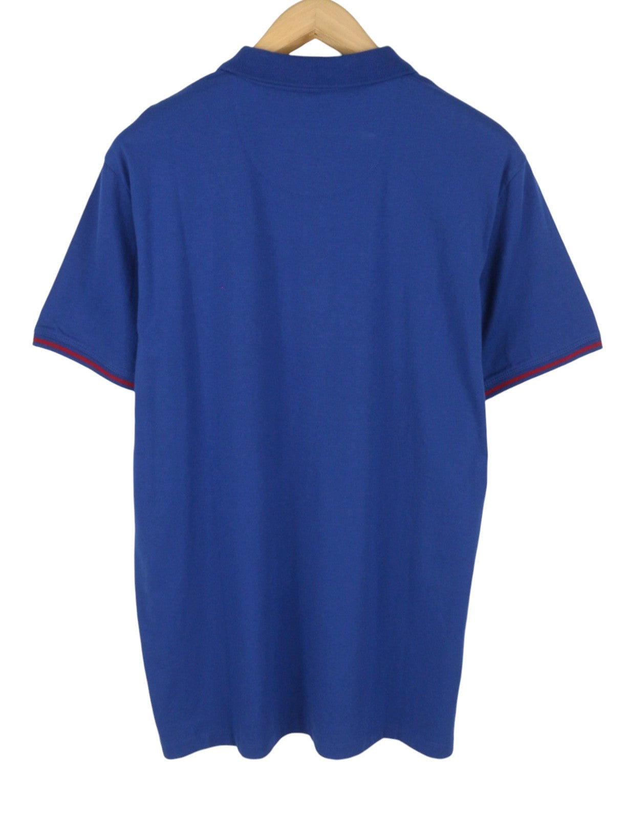 BLUE FIELDS Men Polos L Blue Half Button Collar Short Sleeved
