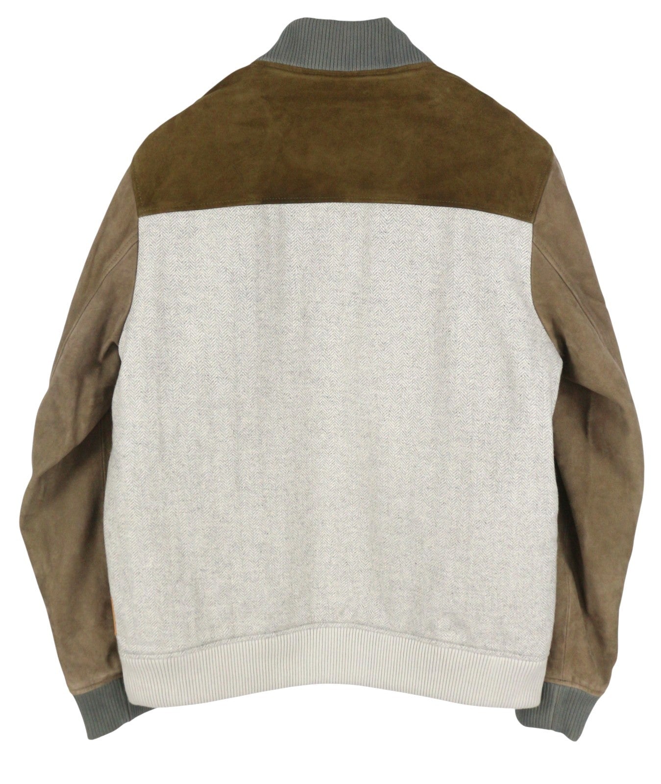 SCOTCH & SODA Men Jacket M Goat Suede Leather Herringbone Padded Bomber