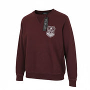 REPLAY Men Sweatshirt L Burgundy Red Pure Cotton Long Sleeve Logo Pull On