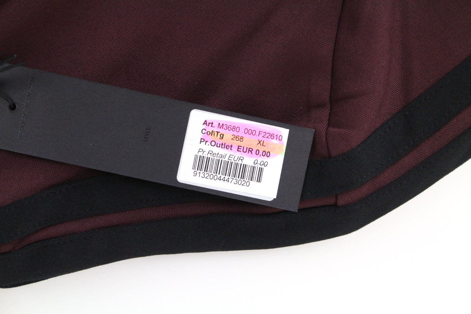 REPLAY Limited Edition Men Sweatshirt XL Burgundy Red Zip Up Long Sleeve Casual