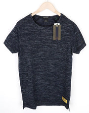SCOTCH & SODA Ams Couture Men T-Shirt S Blue Cotton Blend Stretch Short Sleeve