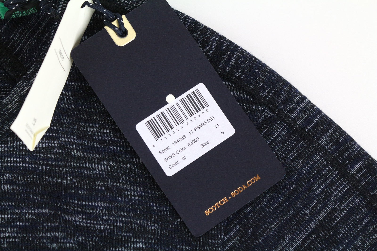SCOTCH & SODA Ams Couture Men T-Shirt S Blue Cotton Blend Stretch Short Sleeve