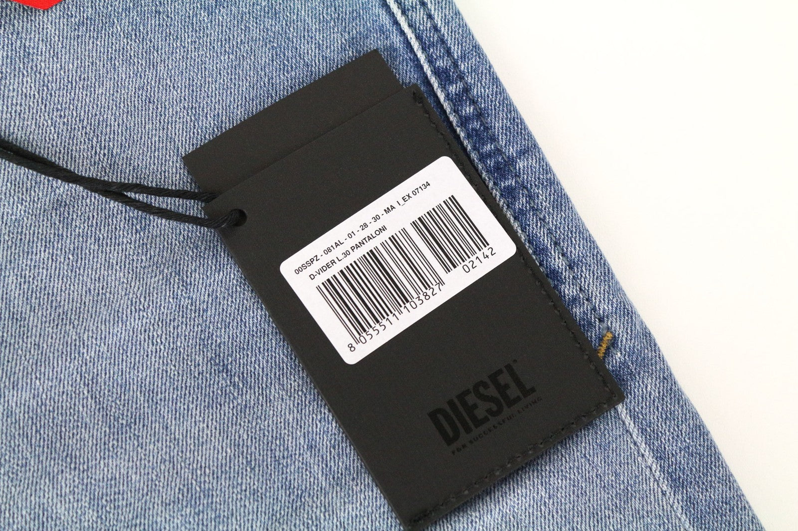 DIESEL D-Vider 081AL Men Jeans W28/L30 Carrot Fit Washed Cotton Stretch Blue