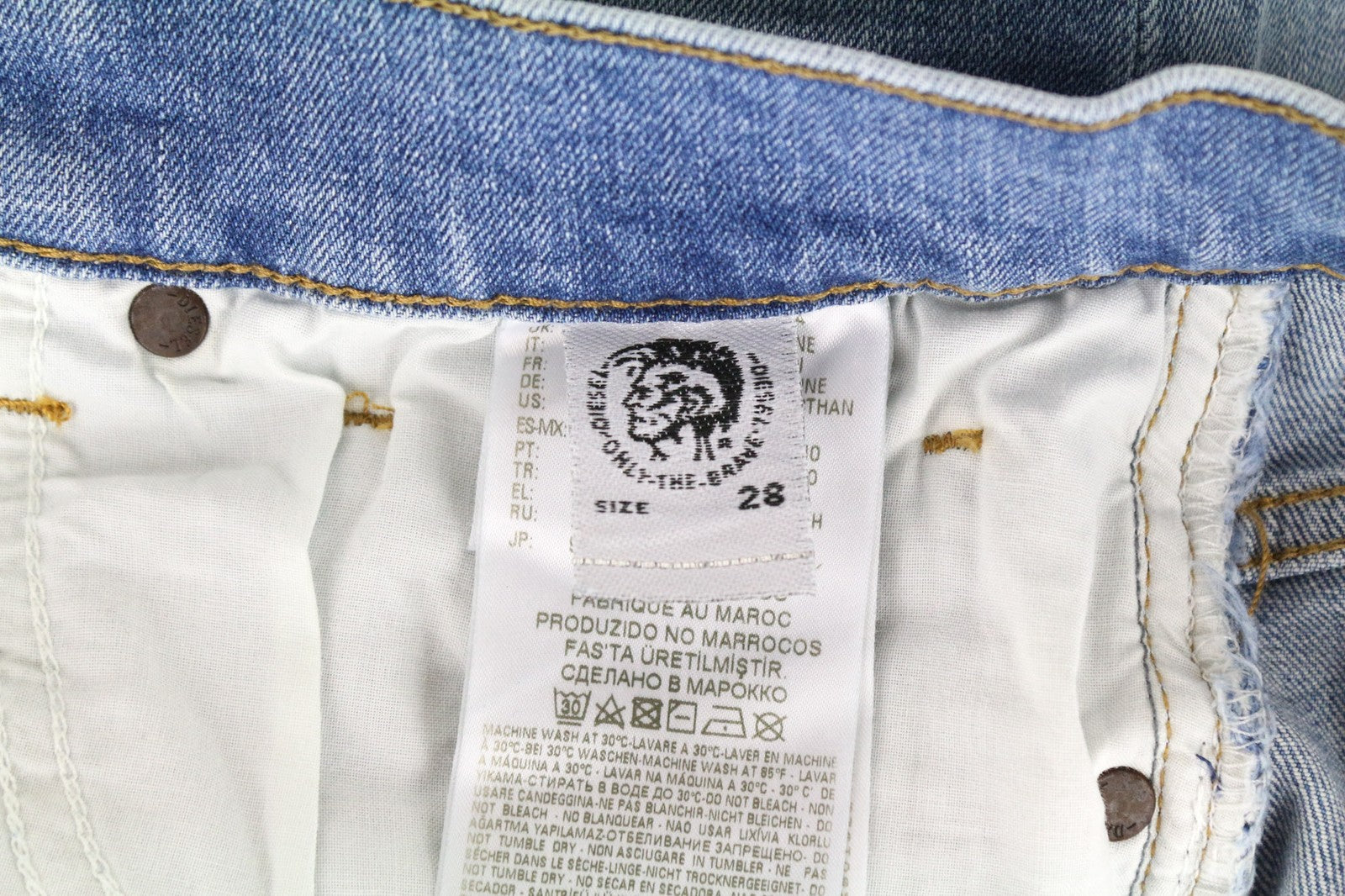 DIESEL D-Vider 081AL Men Jeans W28/L30 Carrot Fit Washed Cotton Stretch Blue