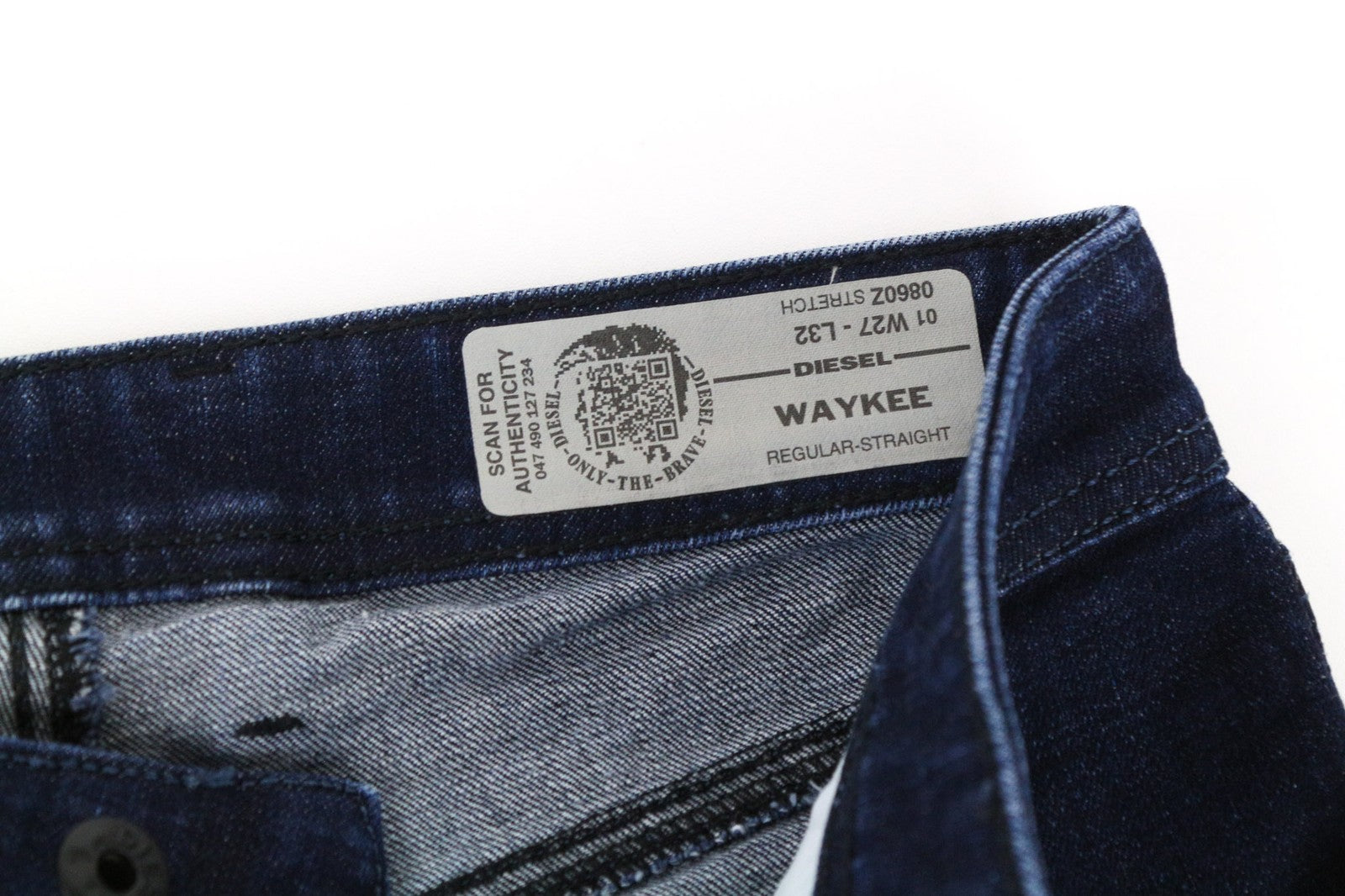 DIESEL Waykee 0860Z Men Jeans W27/L32 Boys Straight Cotton Stretch Dark Blue