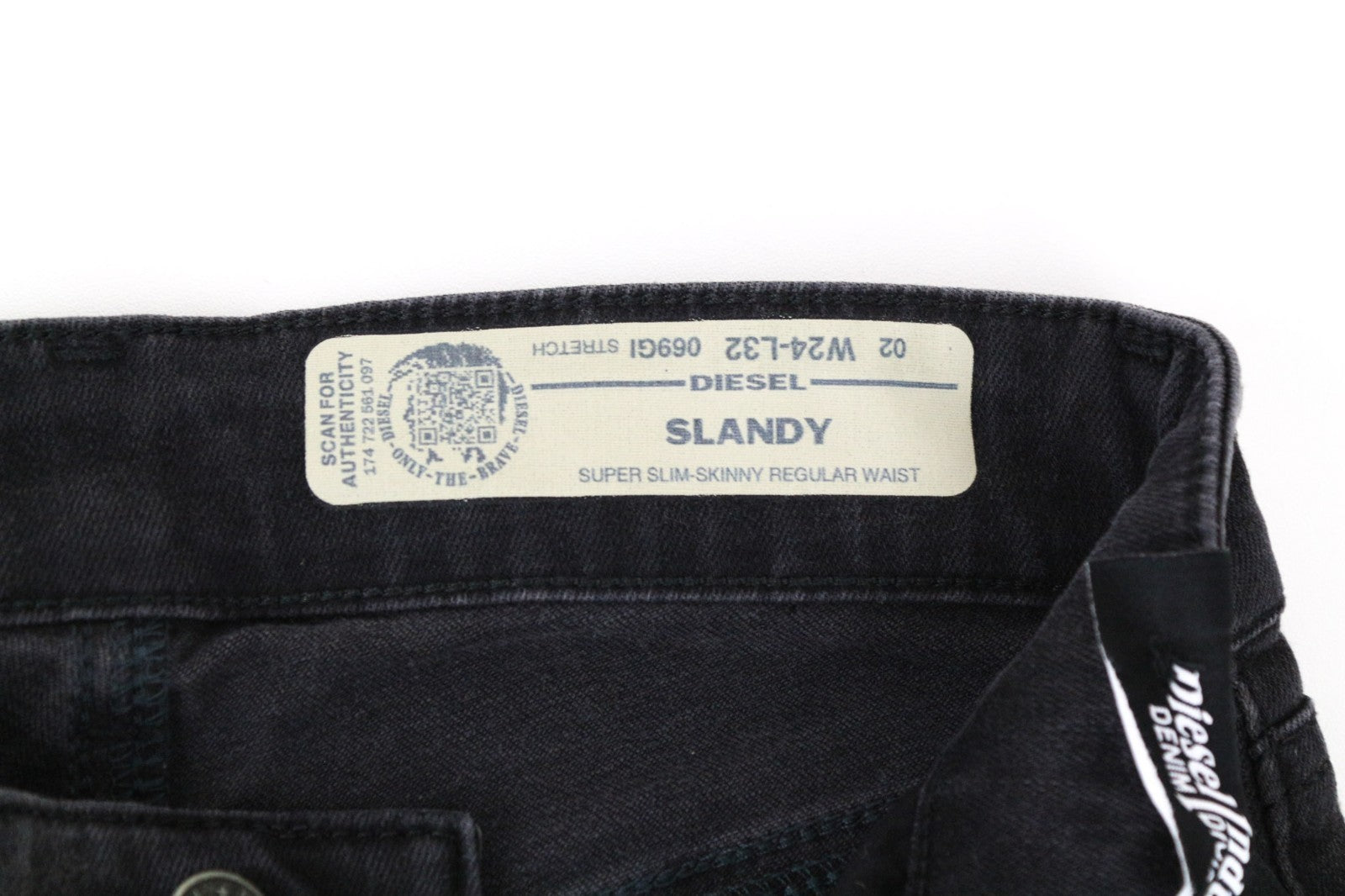 DIESEL Slandy 069GI Women Jeans W24/L32 Girls Super Slim Skinny Stretch Black