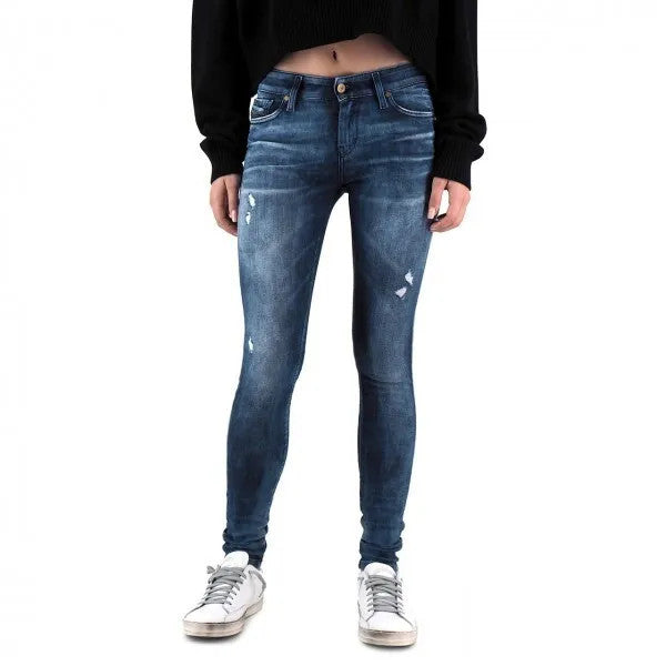 DIESEL Slandy 0090Q Women Jeans W26/L30 Super Slim Skinny Cotton Stretch Blue